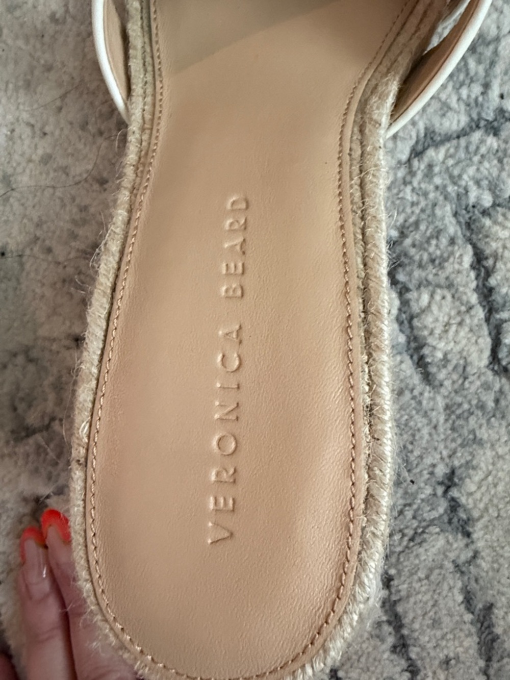 Veronica Beard Cream Leather Slip-On Mules with Tan Ring Detail - Picture 7 of 14